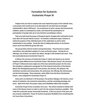 Eucharistic Prayer III