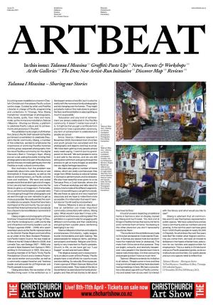 In This Issue: Talanoa I Measina 01 Graffiti: Paste Ups 02 News, Events & Workshops 02 at the Galleries 03 the Den: New