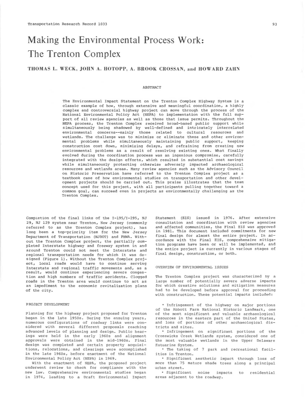 The Trenton Complex