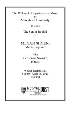 Megan Shoen Senior Recital Program
