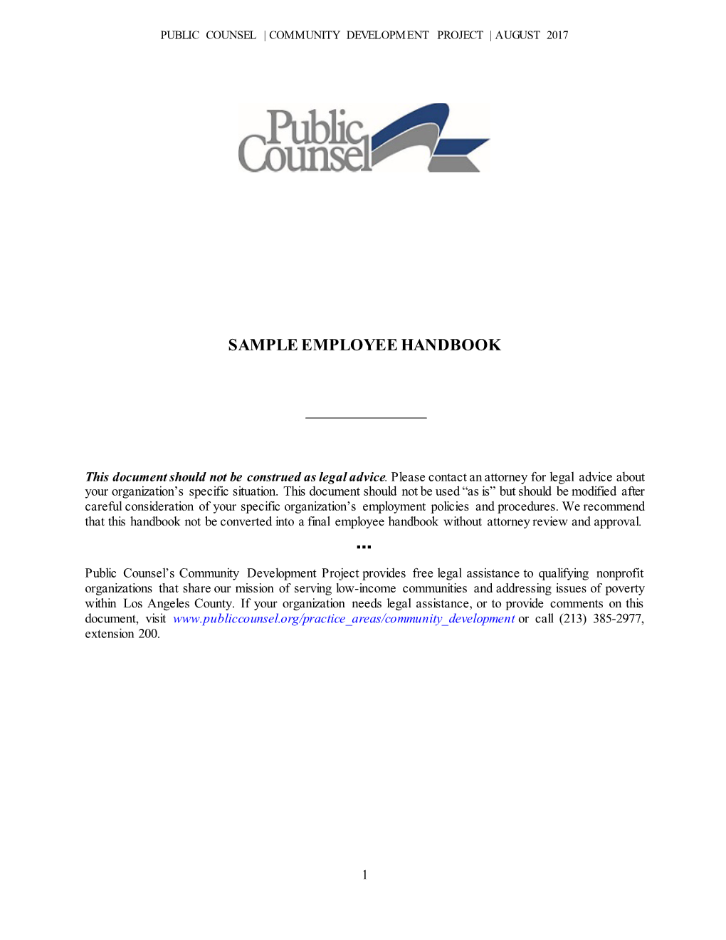 Sample Employee Handbook