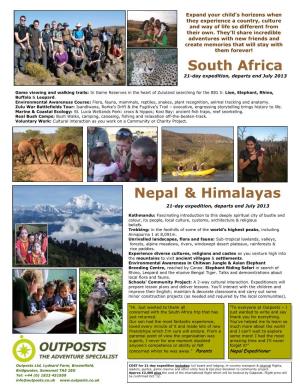South Africa Nepal & Himalayas