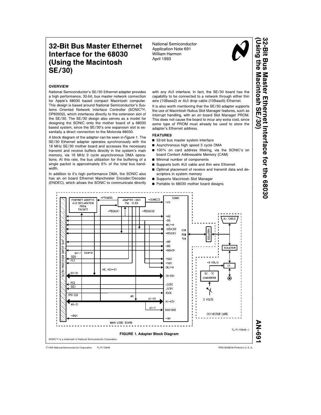 32-Bit Bus Master Ethernet Interface for the 68030