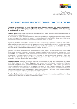 Federico Musi Is Appointed Ceo of Look Cycle Group