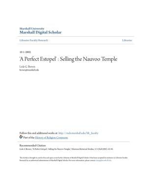 Selling the Nauvoo Temple Lisle G