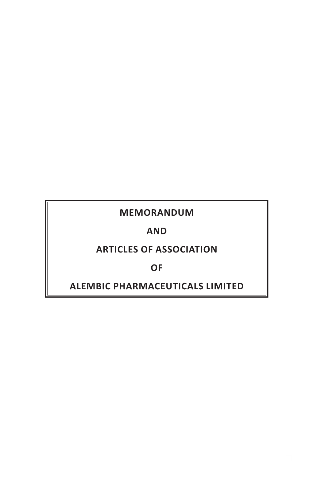 Memorandum & Articles of Association (W.E.F. 27Th July, 2018)