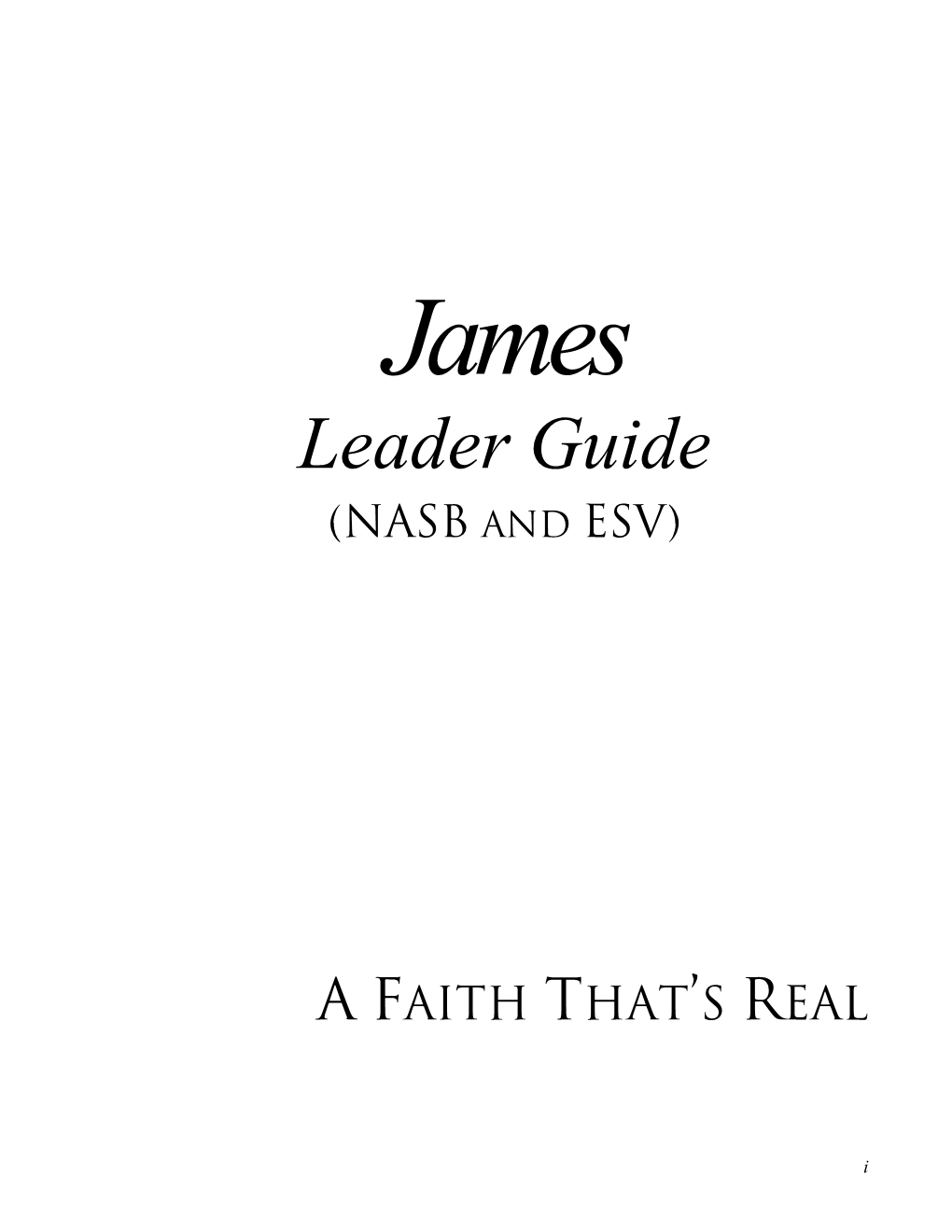 Leader Guide (NASB and ESV)