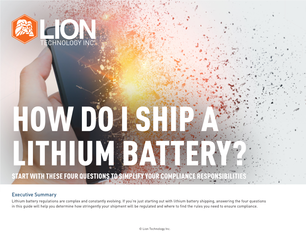 4 Questions to Answer Before You Ship a Lithium Battery