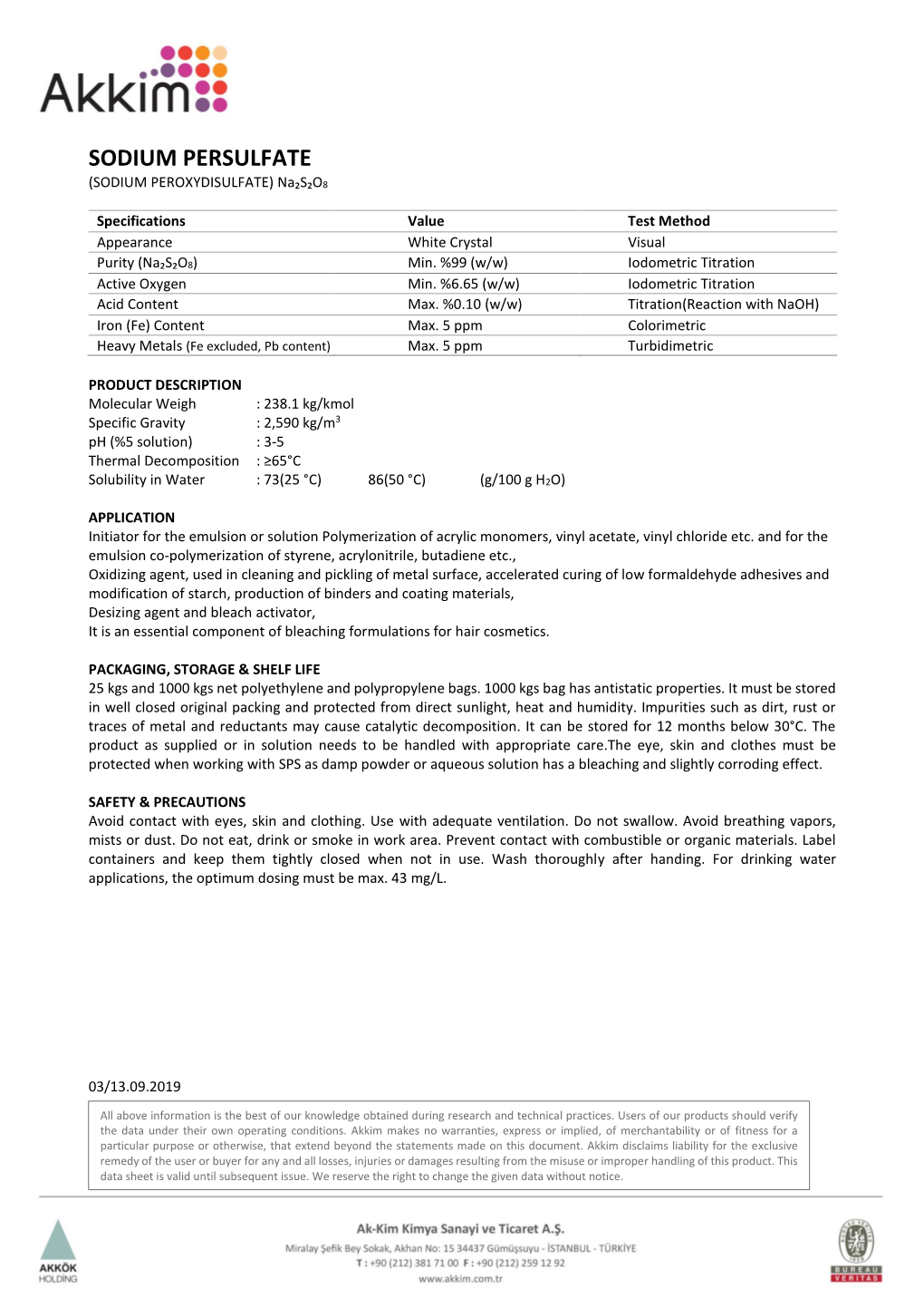 SODIUM PERSULFATE (SODIUM PEROXYDISULFATE) Na₂s₂o8