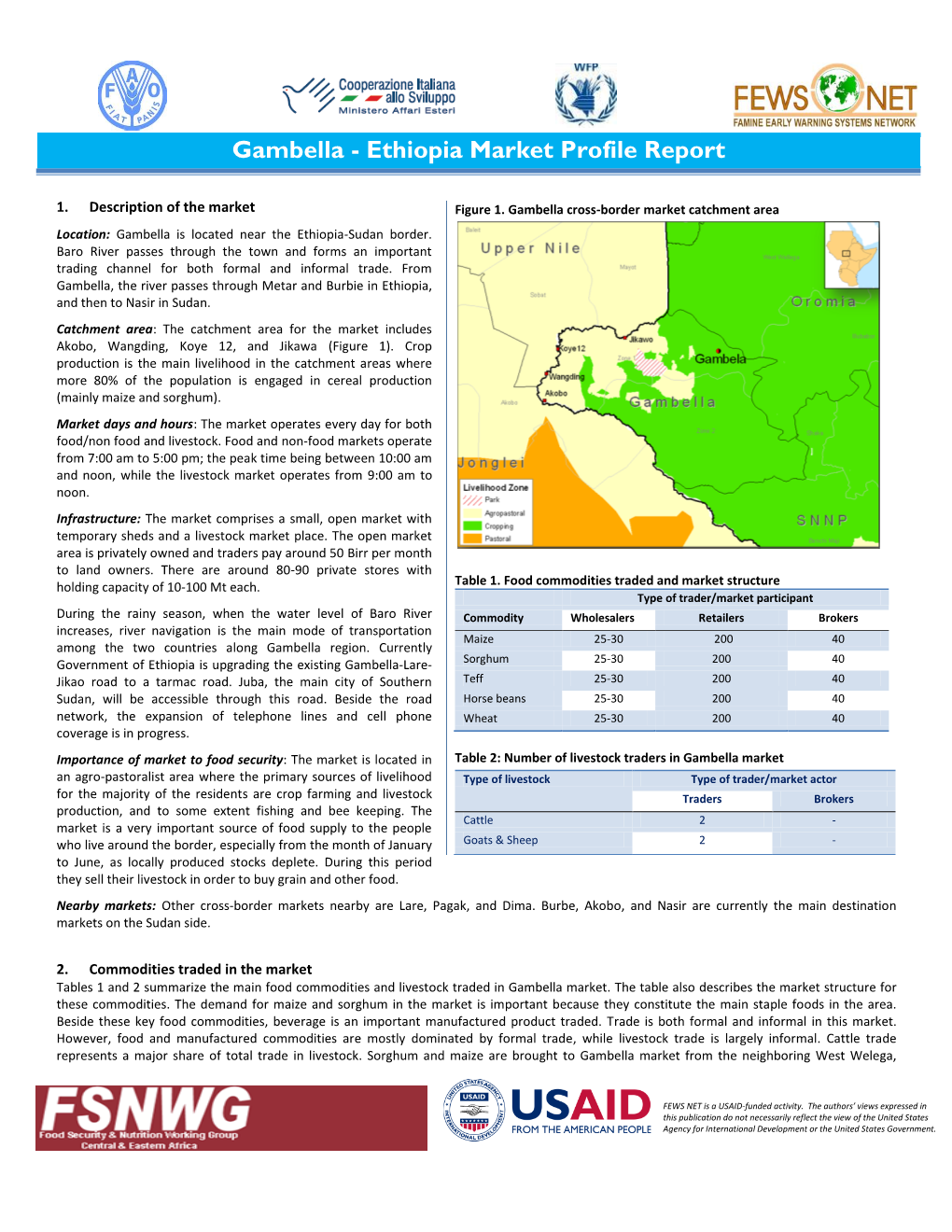 Gambella - Ethiopia Market Profile Report