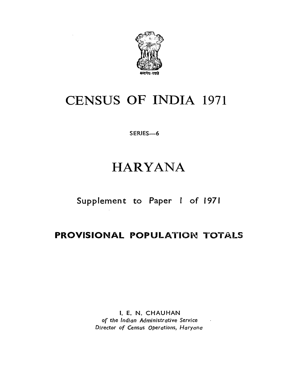 Provisional Population Totals, Series-6