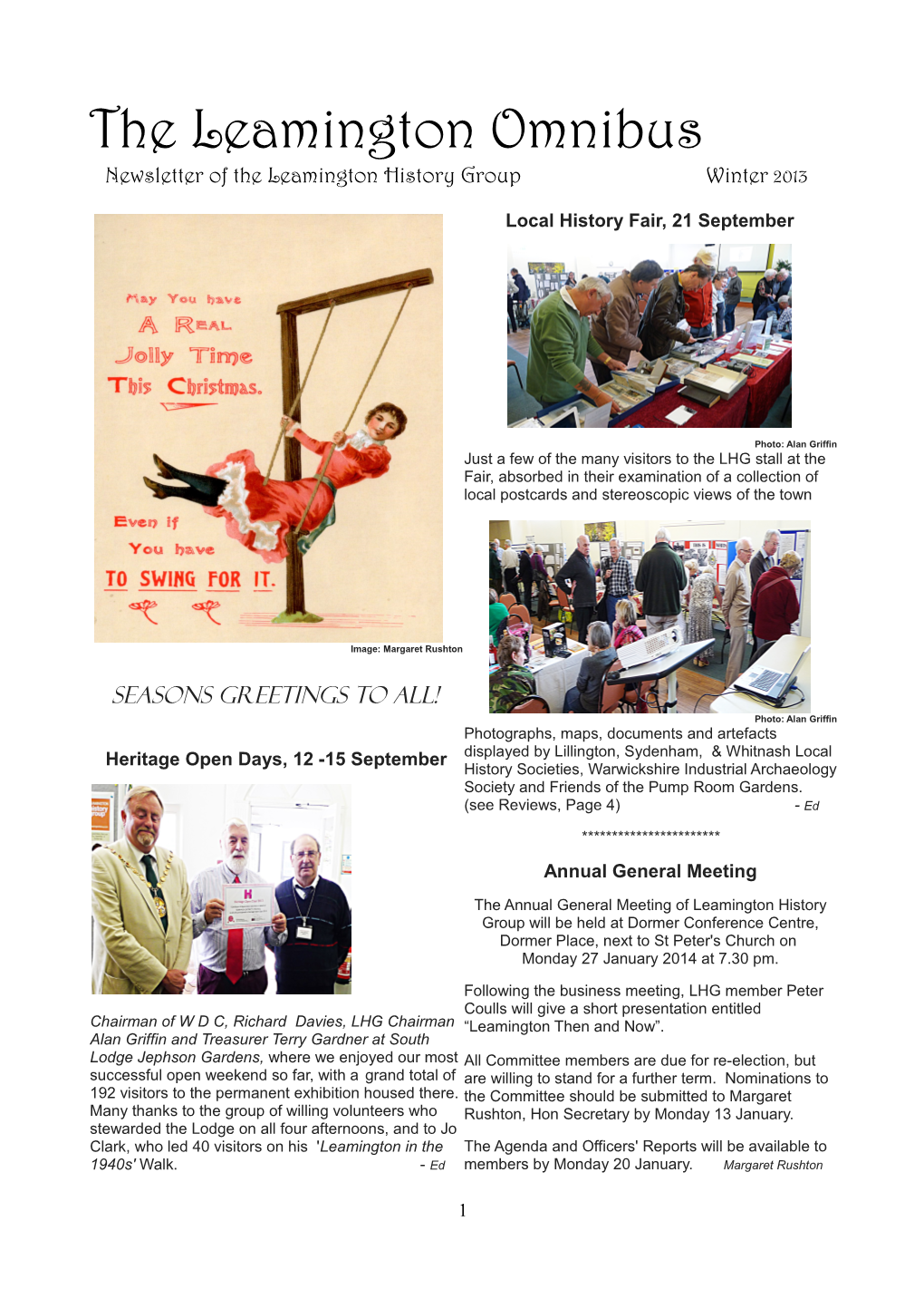 The Leamington Omnibus Newsletter of the Leamington History Group Winter 2013