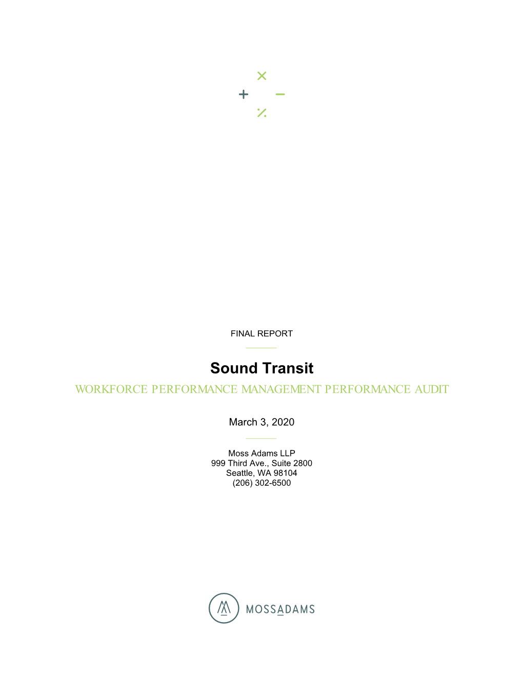 Workforce Performance Management Performance Audit Report