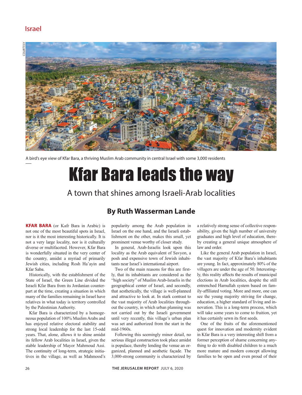 Kfar Bara Leads the Way a Town That Shines Among Israeli-Arab Localities