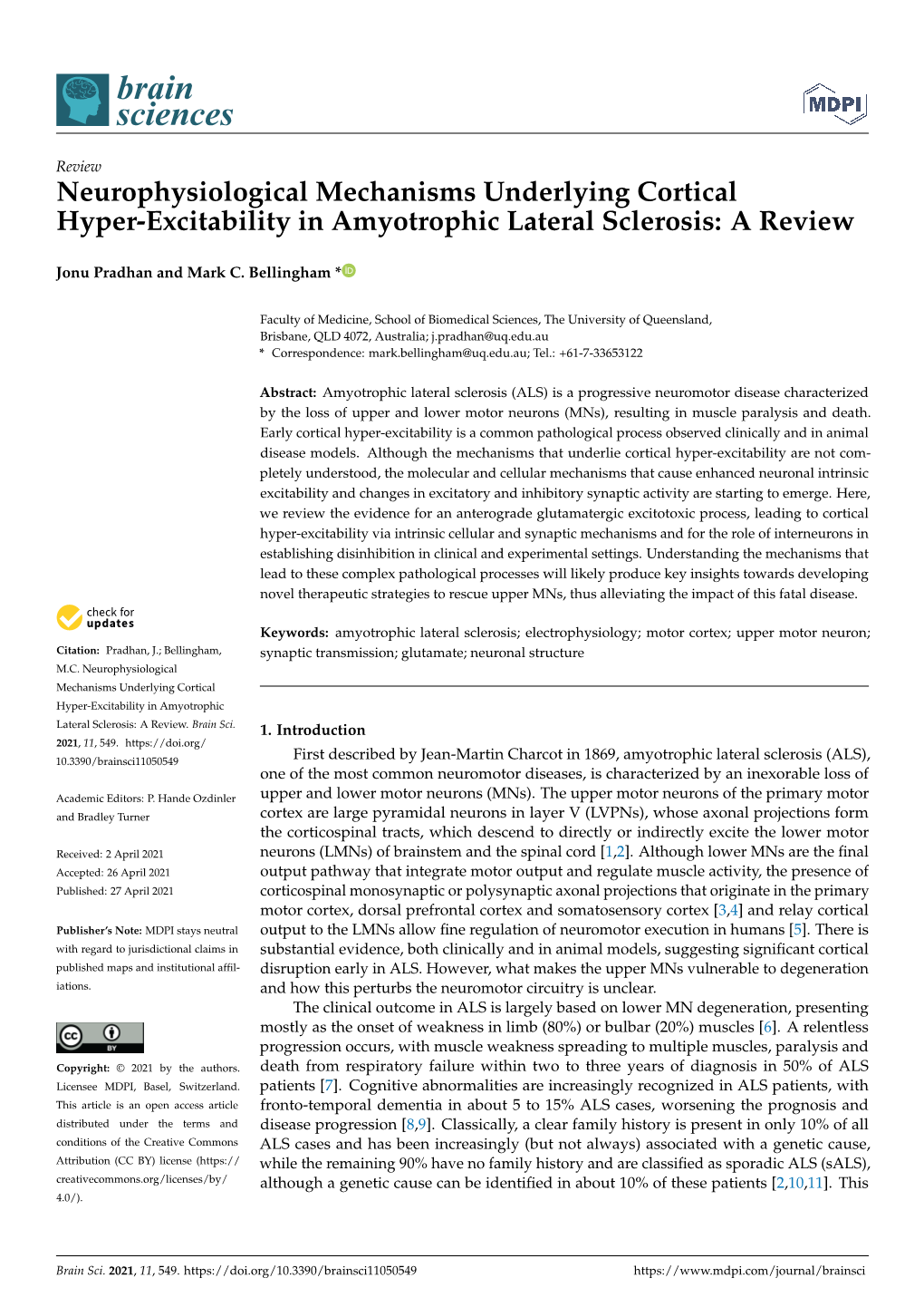 Neurophysiological Mechanisms Underlying Cortical Hyper-Excitability in Amyotrophic Lateral Sclerosis: a Review