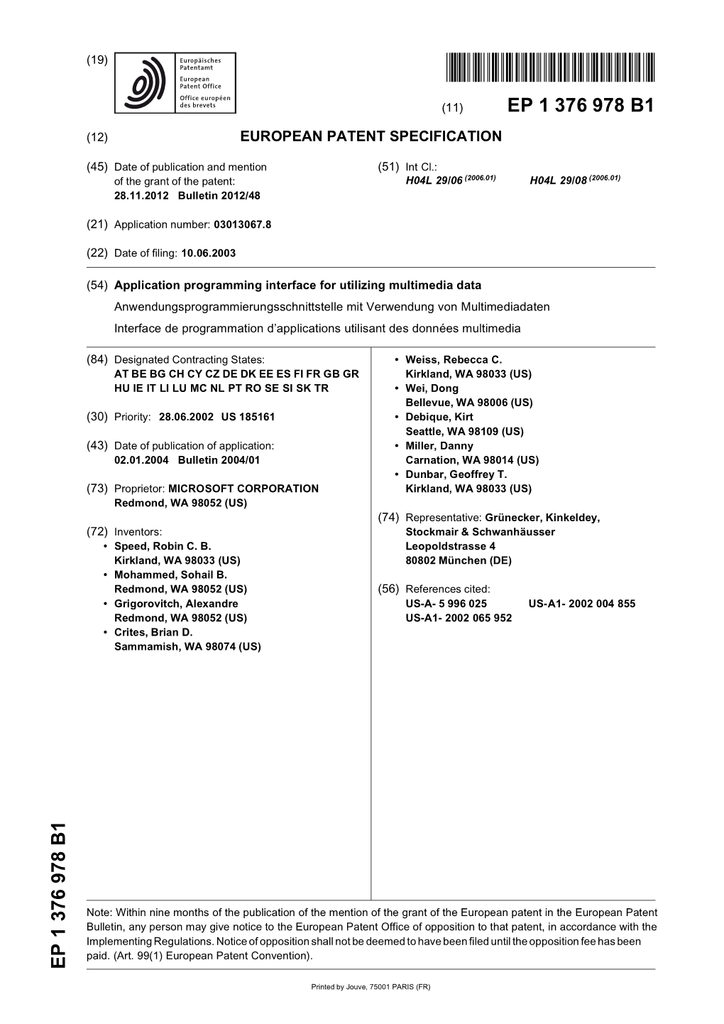 Application Programming Interface for Utilizing Multimedia Data