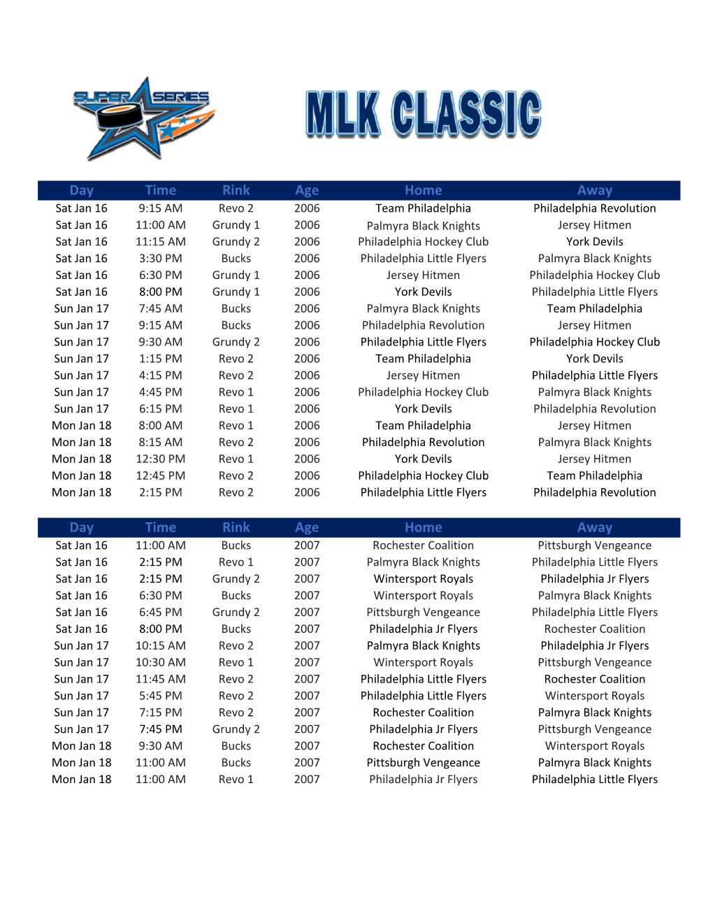 MLK Classic Schedule.Xlsx