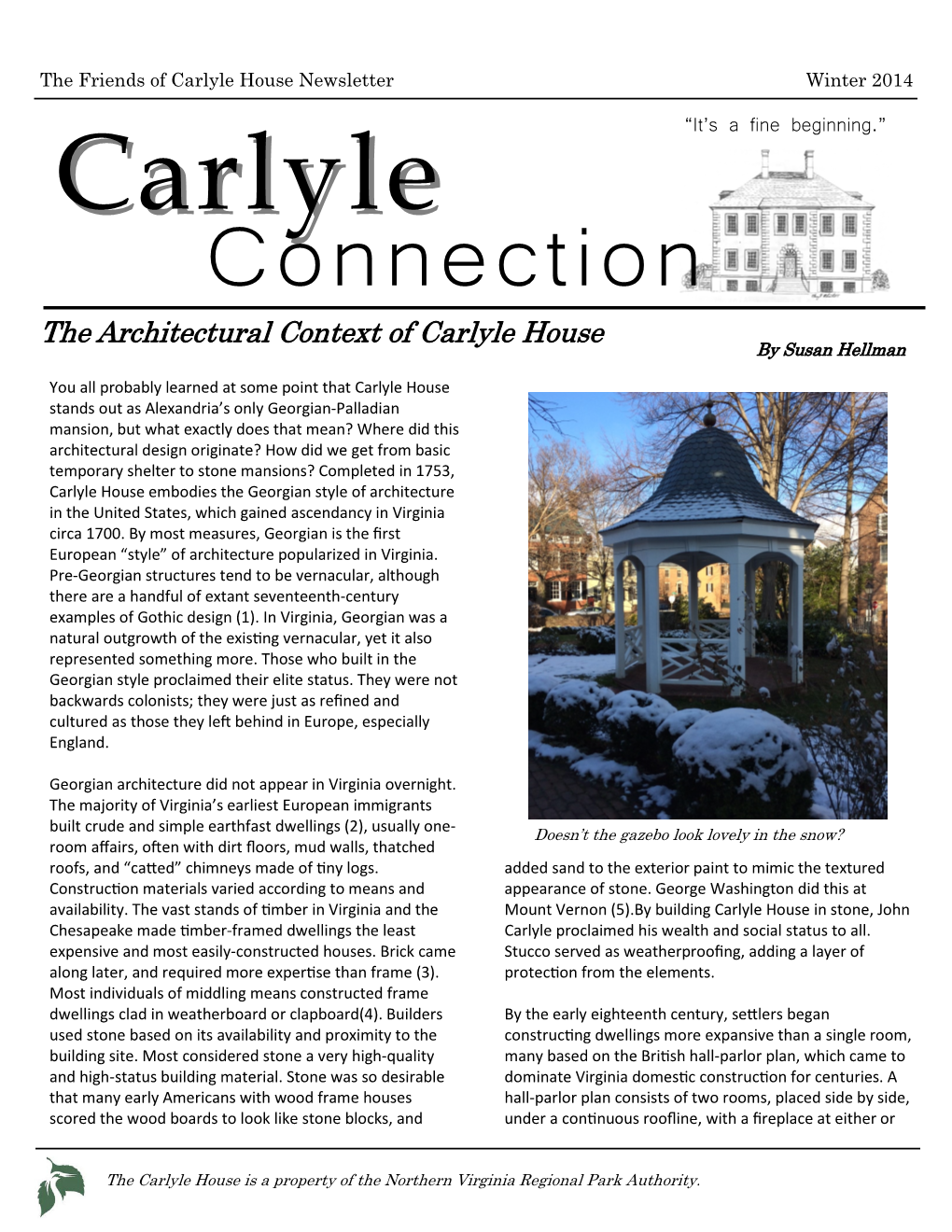 The Architectural Context of Carlyle House by Susan Hellman