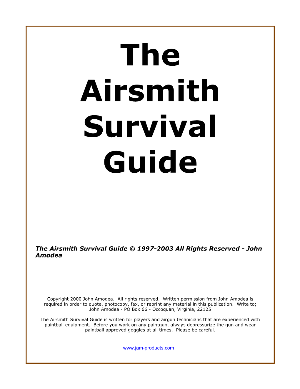 The Airsmith Survival Guide