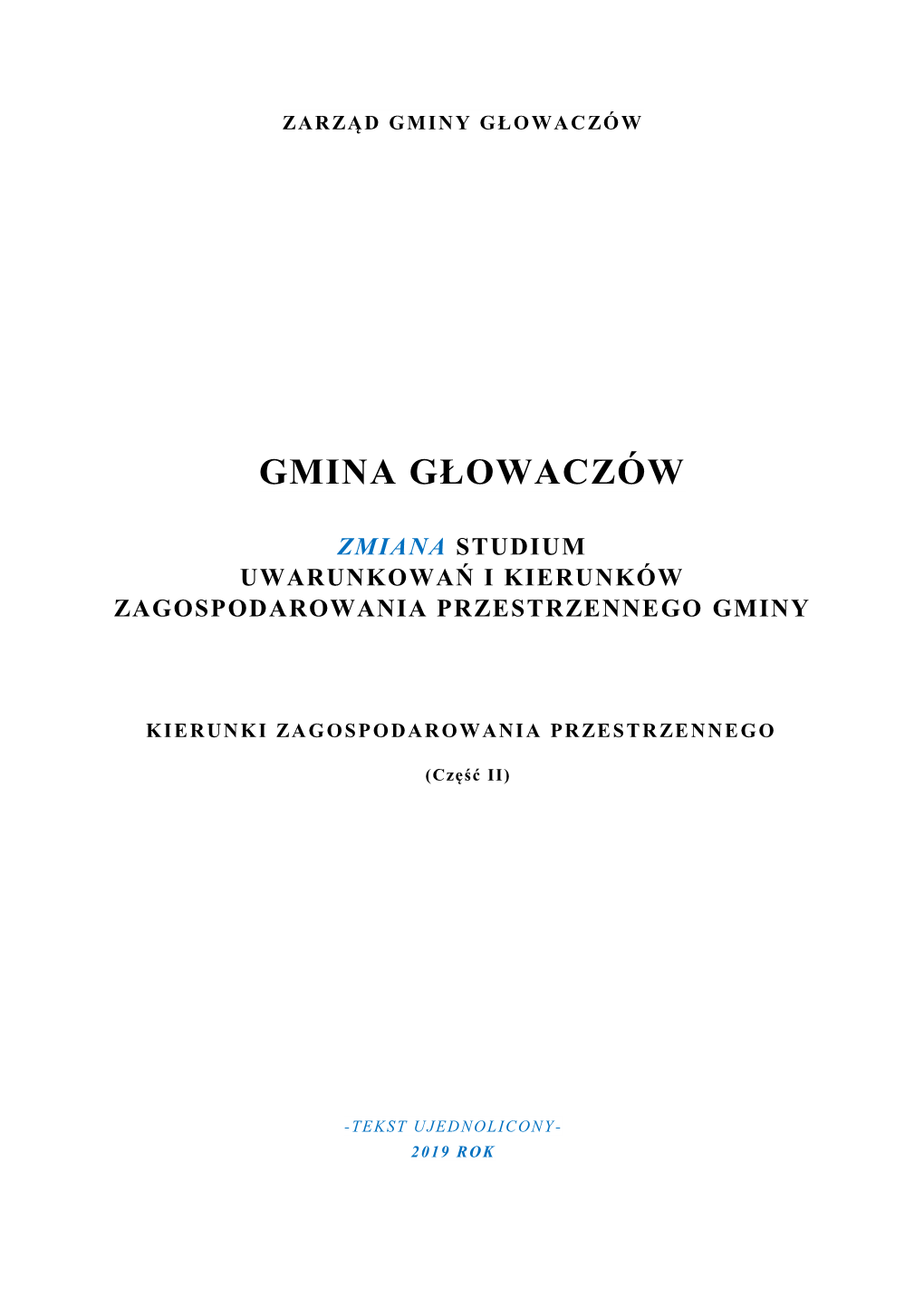 Zmiana Studium Uwarunkowań I Kierunków Zagospodarowania Przestrzennego Gminy