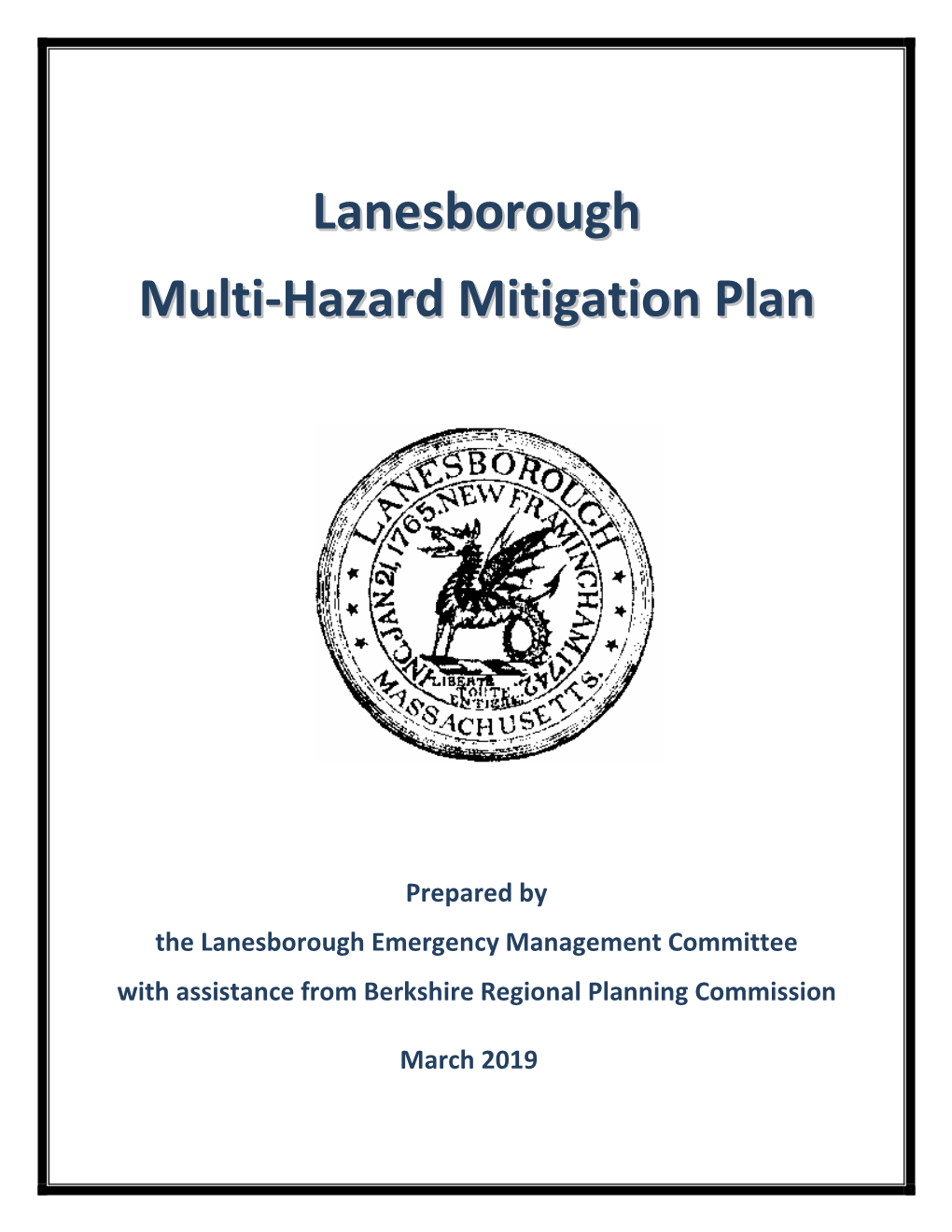 Lanesborough Multi-Hazard Mitigation Plan