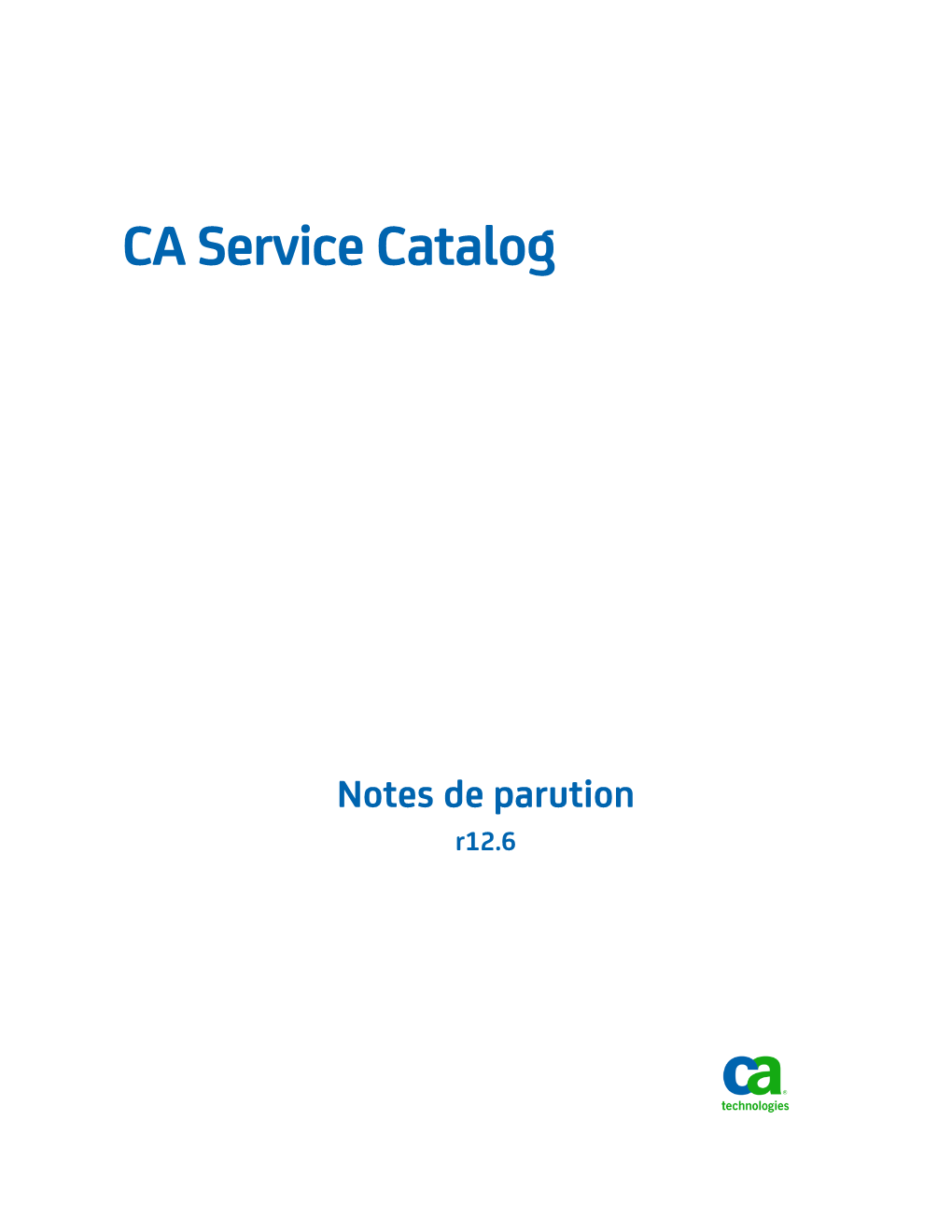 CA Service Catalog