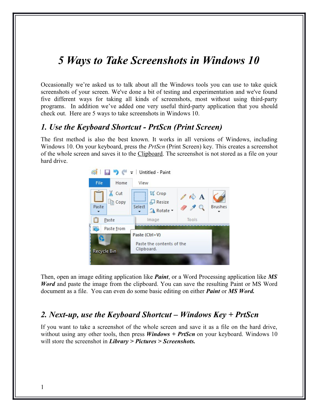 5 Ways to Take Screenshots in Windows 10