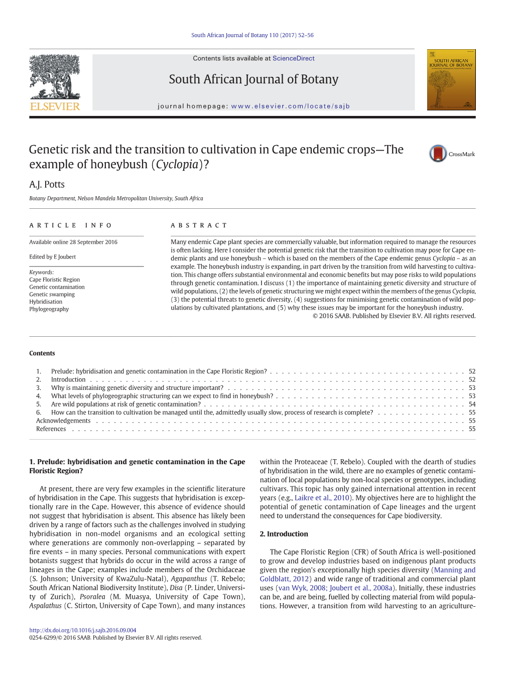 Article-Honeybush-Genetic-Risk-And