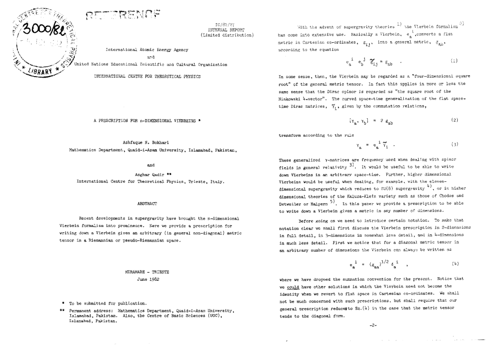 Metric in Cartesian Co-Ordinates, G