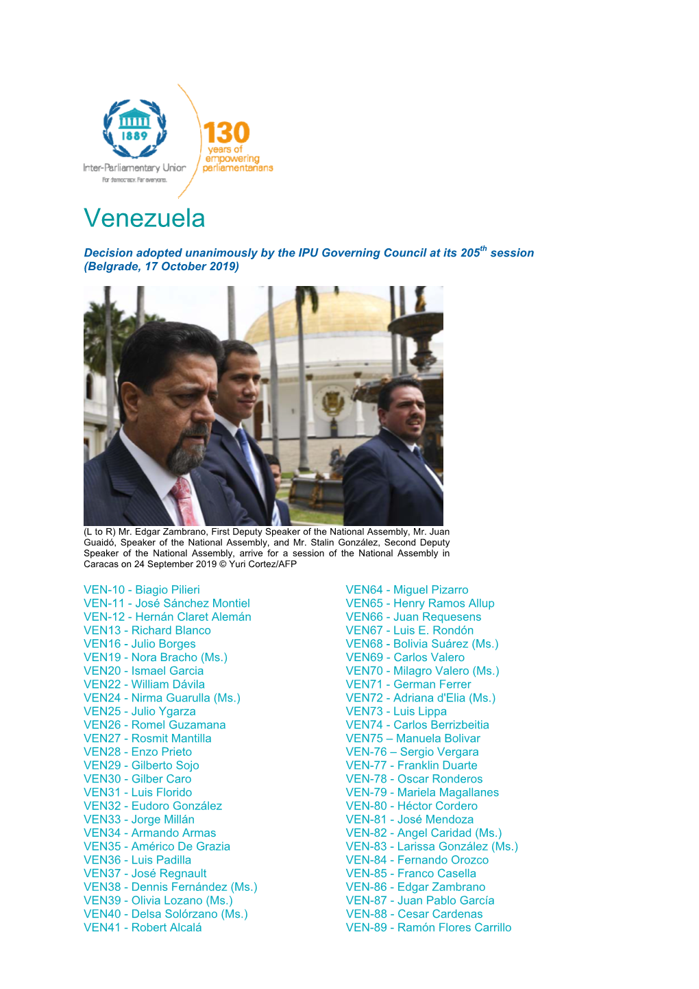 Human Rights Decision: Venezuela October 2019