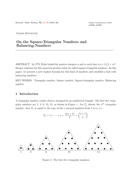 On the Square-Triangular Numbers and Balancing-Numbers