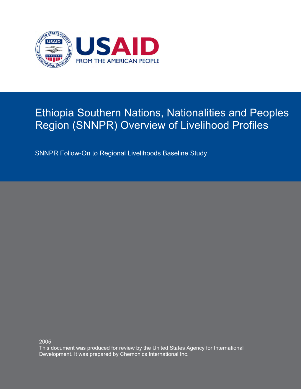 (SNNPR) Overview of Livelihood Profiles