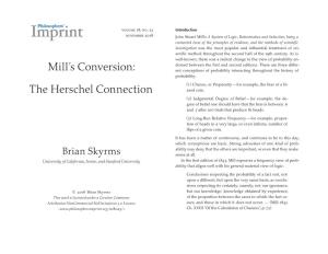 Mill's Conversion: the Herschel Connection