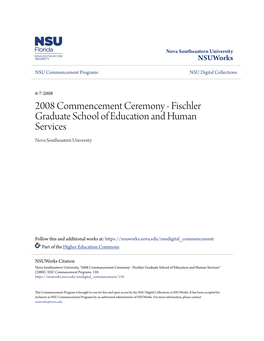 2008 Commencement Ceremony - Fischler Graduate School of Education and Human Services Nova Southeastern University