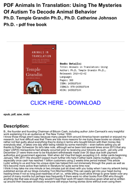 (A1ab4fd) PDF Animals in Translation: Using the Mysteries Of