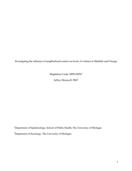 Considerable Research Has Focused on the Impact That Urban Contexts Have on Crime Rates