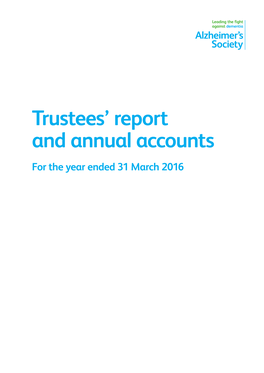 Download the Trustee's Report and Annual Accounts 2015/16