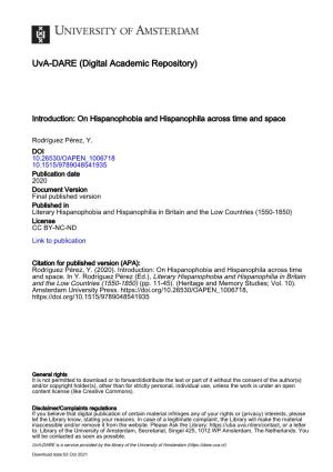Literary Hispanophobia and Hispanophilia in Britain and the Low Countries (1550-1850) License CC BY-NC-ND Link to Publication