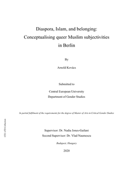 Diaspora, Islam, and Belonging: Conceptualising Queer Muslim Subjectivities in Berlin