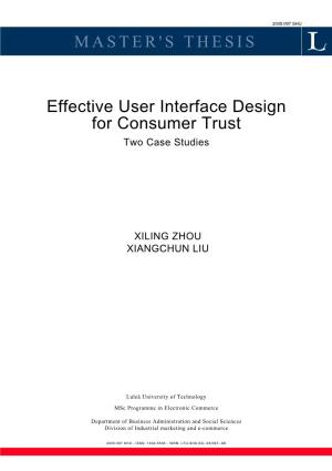 Effective User Interface Design for Consumer Trust Two Case Studies