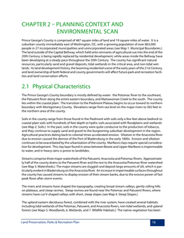 Chapter 2 – Planning Context and Environmental Scan 2.1 Physical