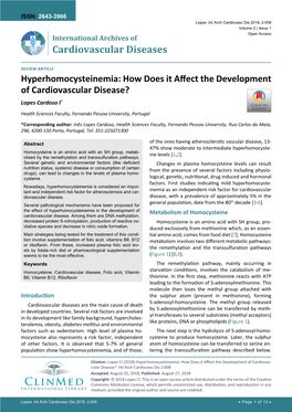 Hyperhomocysteinemia: How Does It Affect the Development of Cardiovascular Disease?