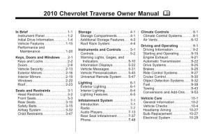 2010 Chevrolet Traverse Owner Manual M