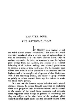 Chapter Four the Rational Ideal
