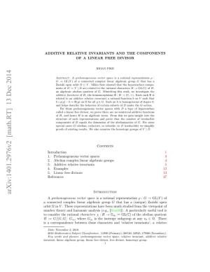 Additive Relative Invariants and the Components of a Linear Free Divisor