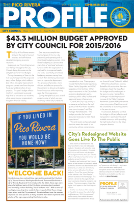 43.3 Million Budget Approved by City Council for 2015/2016