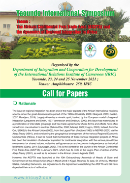 Call for Papers  Rationale