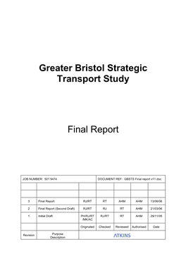Greater Bristol Strategic Transport Study
