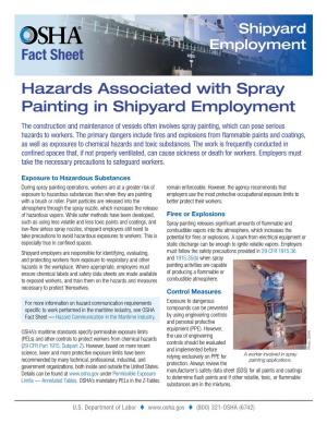 Hazards Associated with Spray Painting in Shipyard Employment