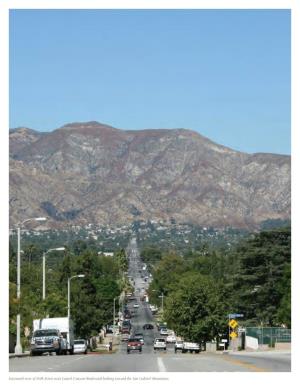 Eastward View of Polk Street Near Laurel Canyon Boulevard Looking Toward the San Gabriel Mountains